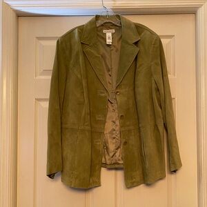 Liz Claiborne Women's Olive Suede Blazer